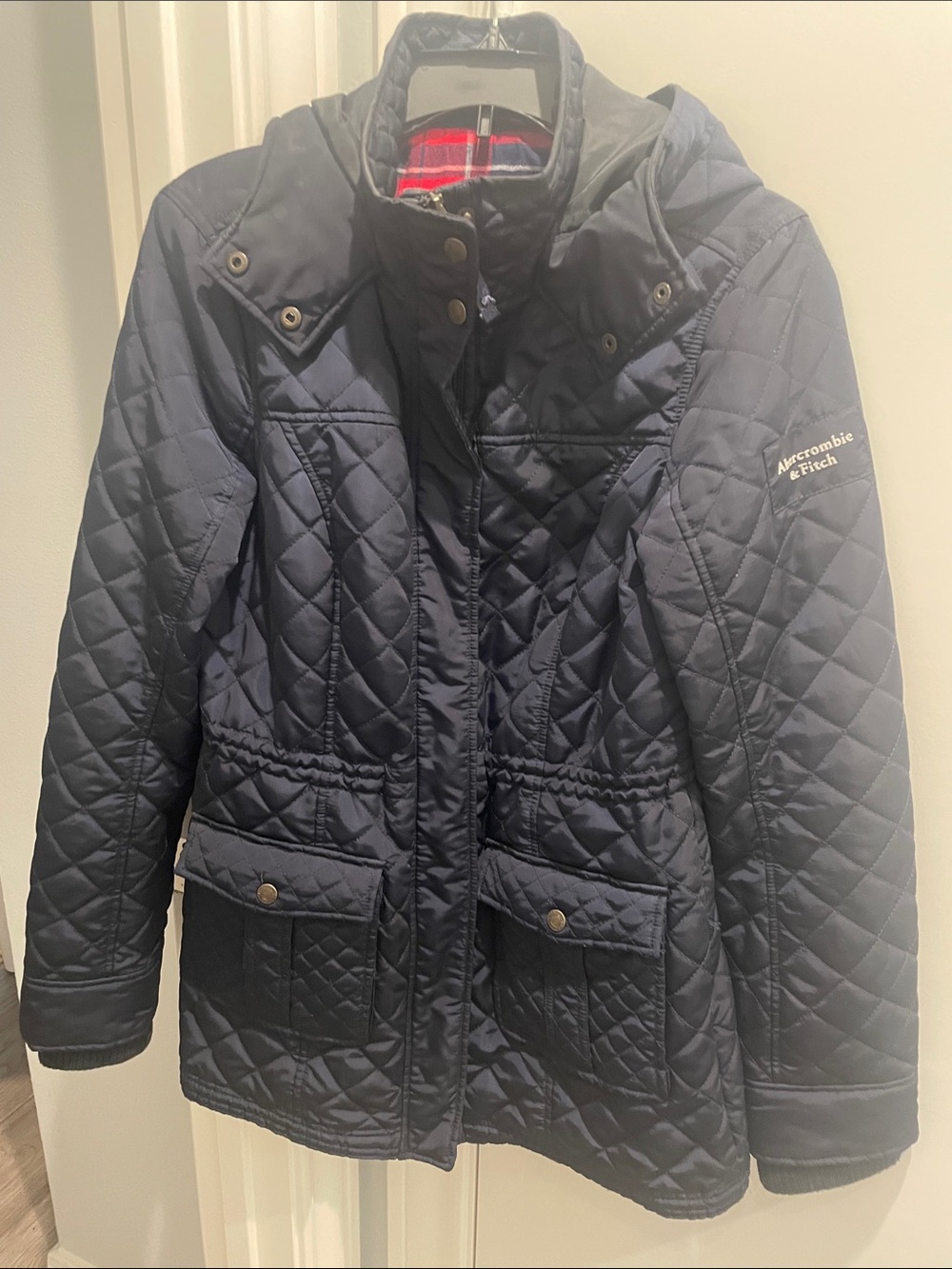 Abercrombie & Fitch Navy Quilted Puffer Jacket
